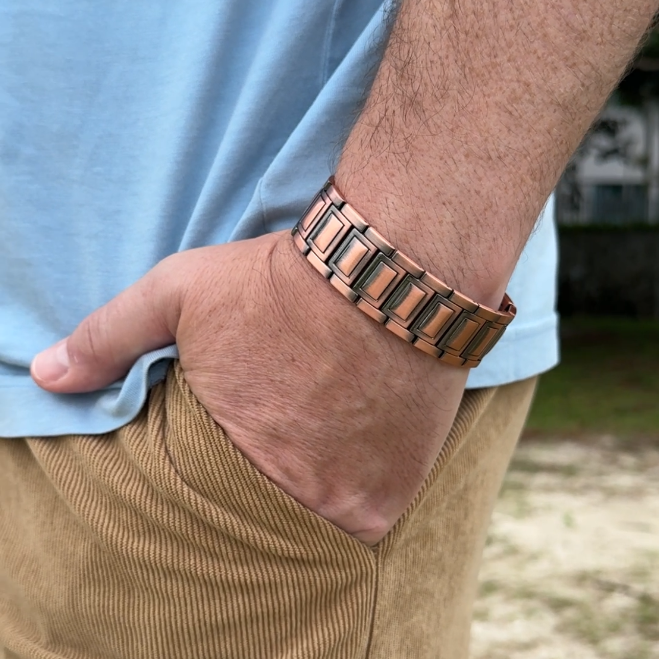 Mens Copper Magnetic Bracelet TRIPLE Power - Upgraded