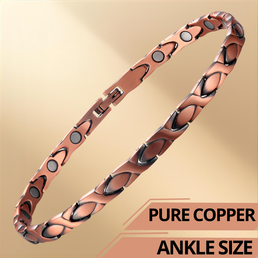 Ladies Solid Copper Magnetic Therapy Anklet Bracelet
