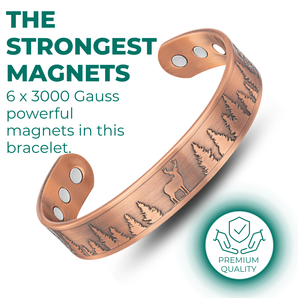 Mens Copper Magnetic Bangle Bracelet Dear - New Design