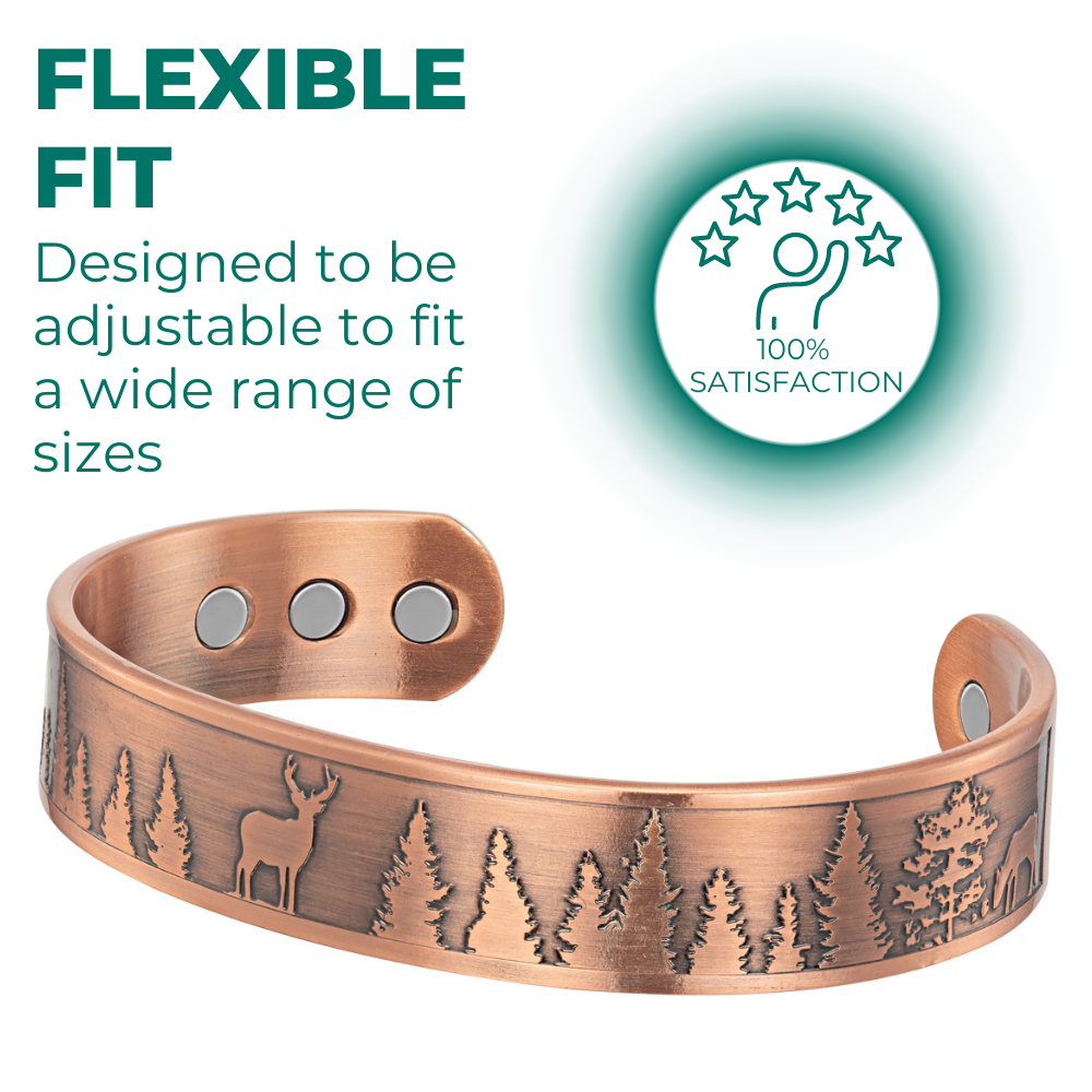 Mens Copper Magnetic Bangle Bracelet Dear - New Design