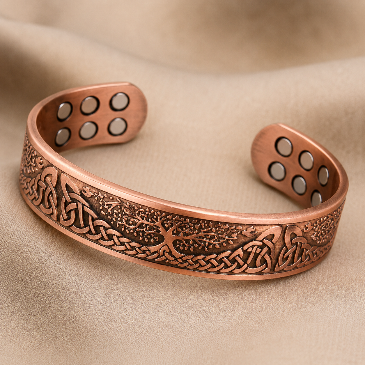 copper tree of life bangle