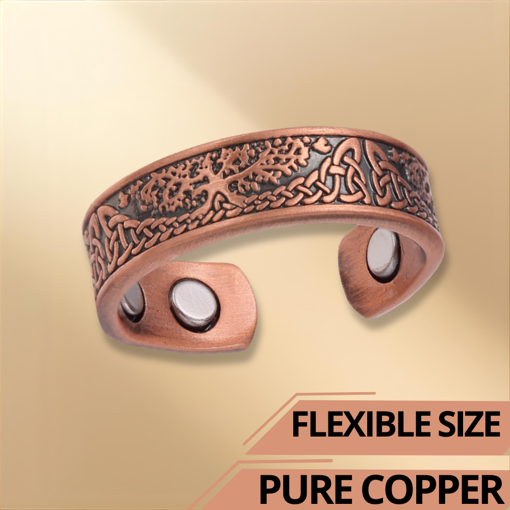 copper ring with tree of life design