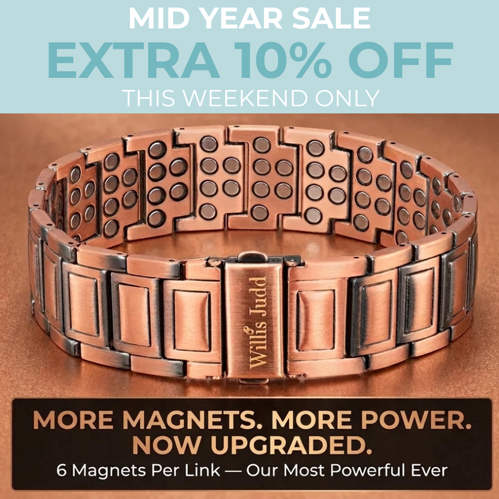 Mens Copper Magnetic Bracelet 6 Magnets 4th July Special