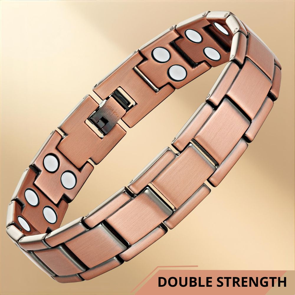 Mens Double Strength Copper Magnetic Therapy Bracelet