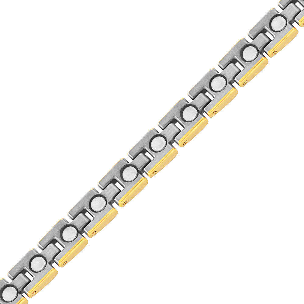 Ladies Magnetic Therapy Bracelet -Two Tone Gold