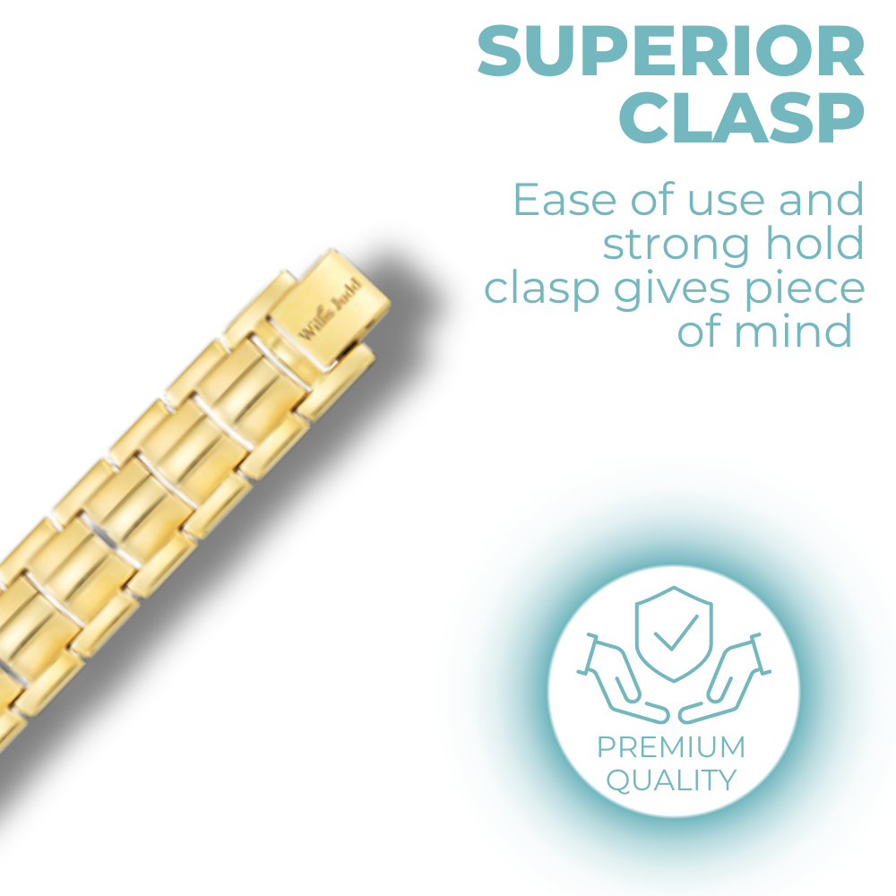 Strong Men’s Magnetic Bracelet Gold Titanium