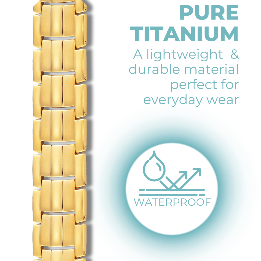 Strong Men’s Magnetic Bracelet Gold Titanium