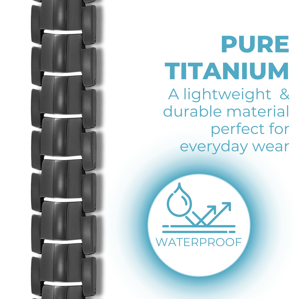 Mens Magnetic Bracelet Hi Power Double Magnets On Each Link Black