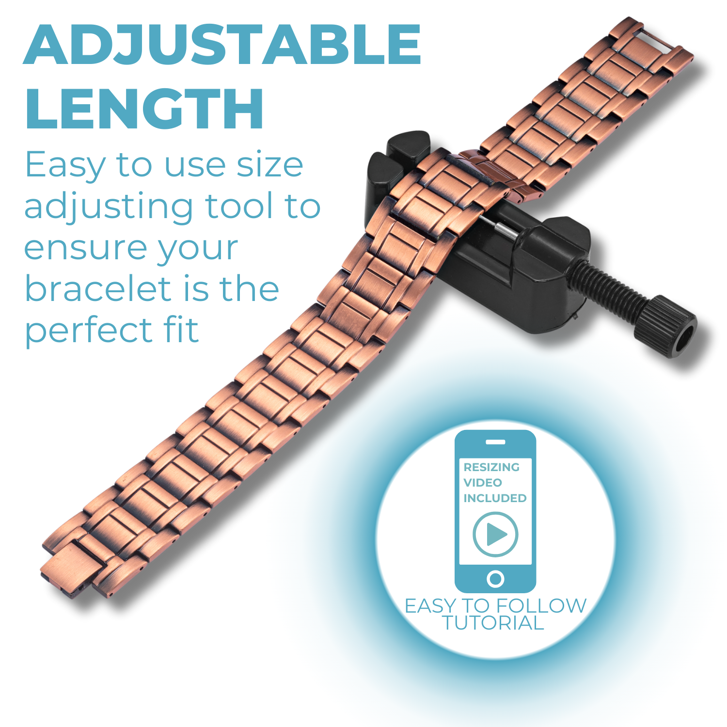 Mens Copper Magnetic Bracelet TRIPLE Power