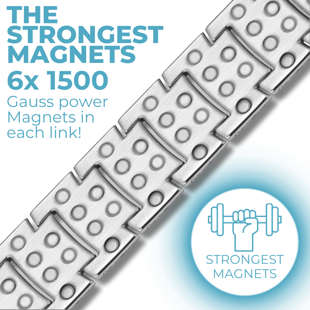 Strongest Magnetic Bracelet For Men - New Design- Silver