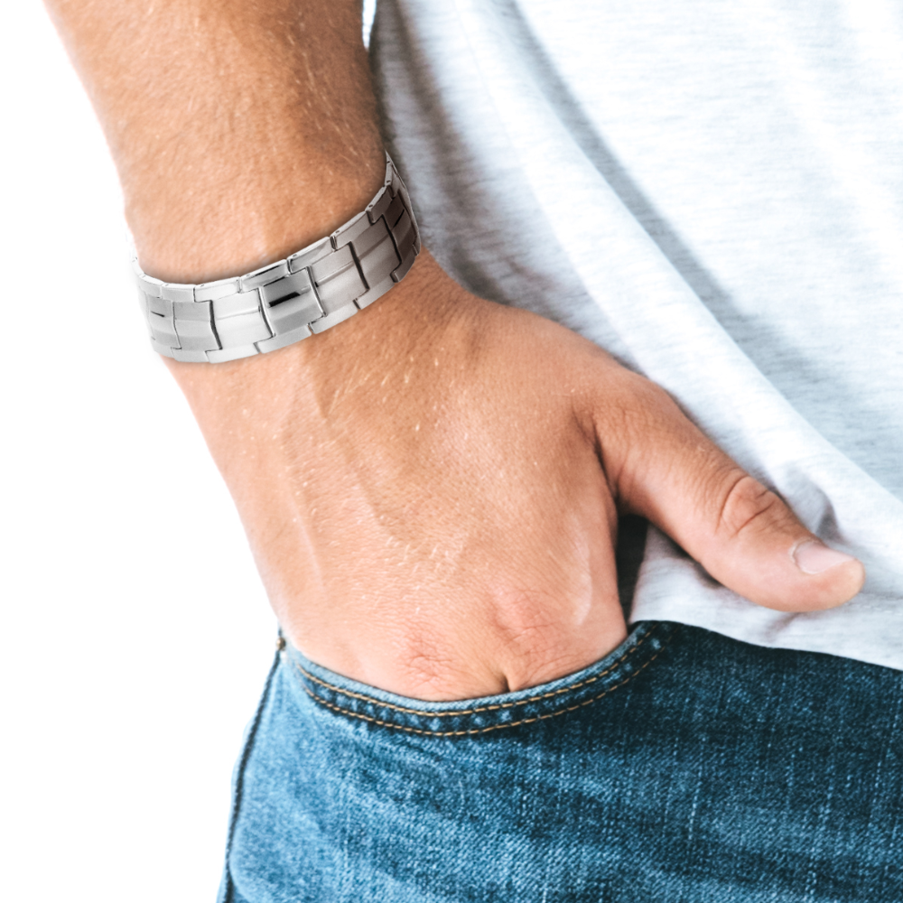 Strongest Magnetic Bracelet For Men - New Design- Silver