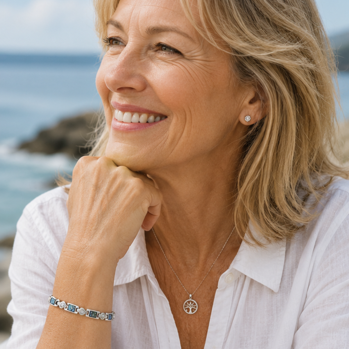 Ladies Magnetic Therapy Bracelet -Silver