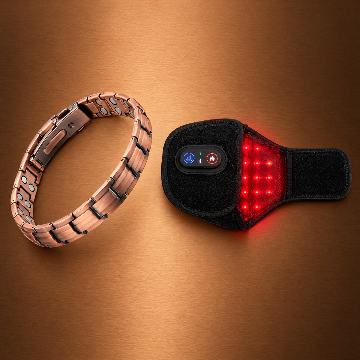 Ladies Copper Bracelet & Red Light Therapy Wrap Set