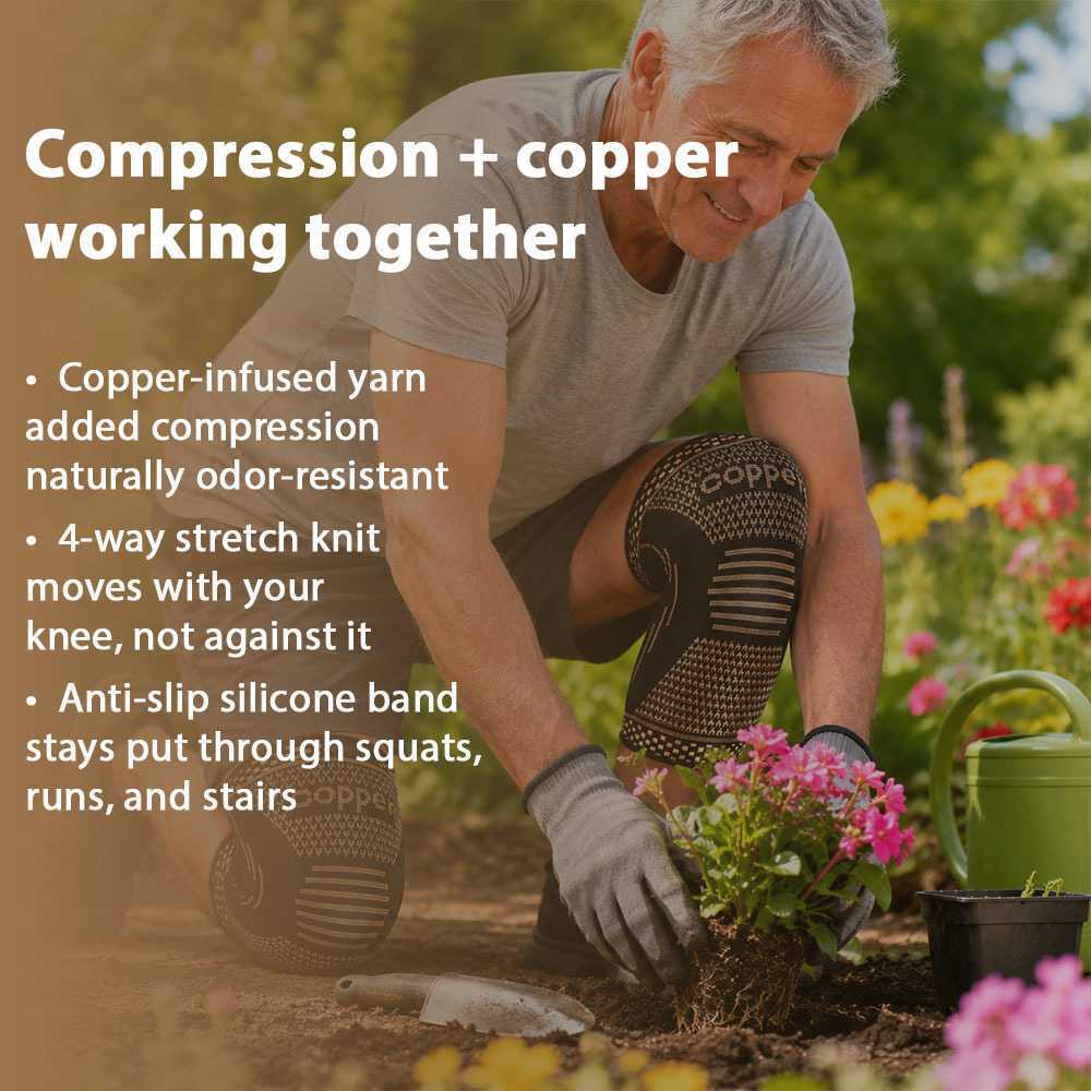 Copper Knee Support Sleeve | Compression Brace for Men & Women | S-2XL