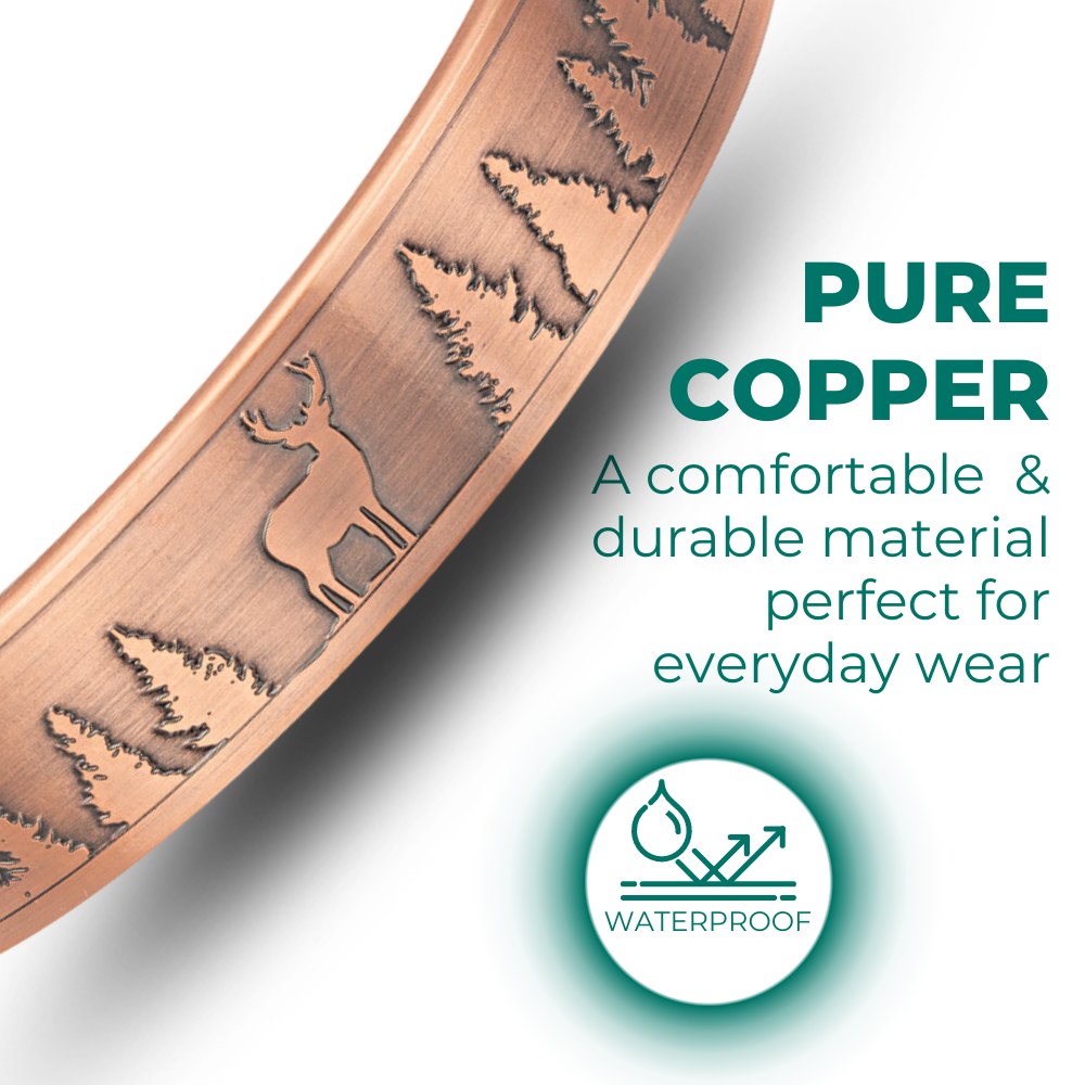 Mens Copper Magnetic Bangle Bracelet Dear - New Design
