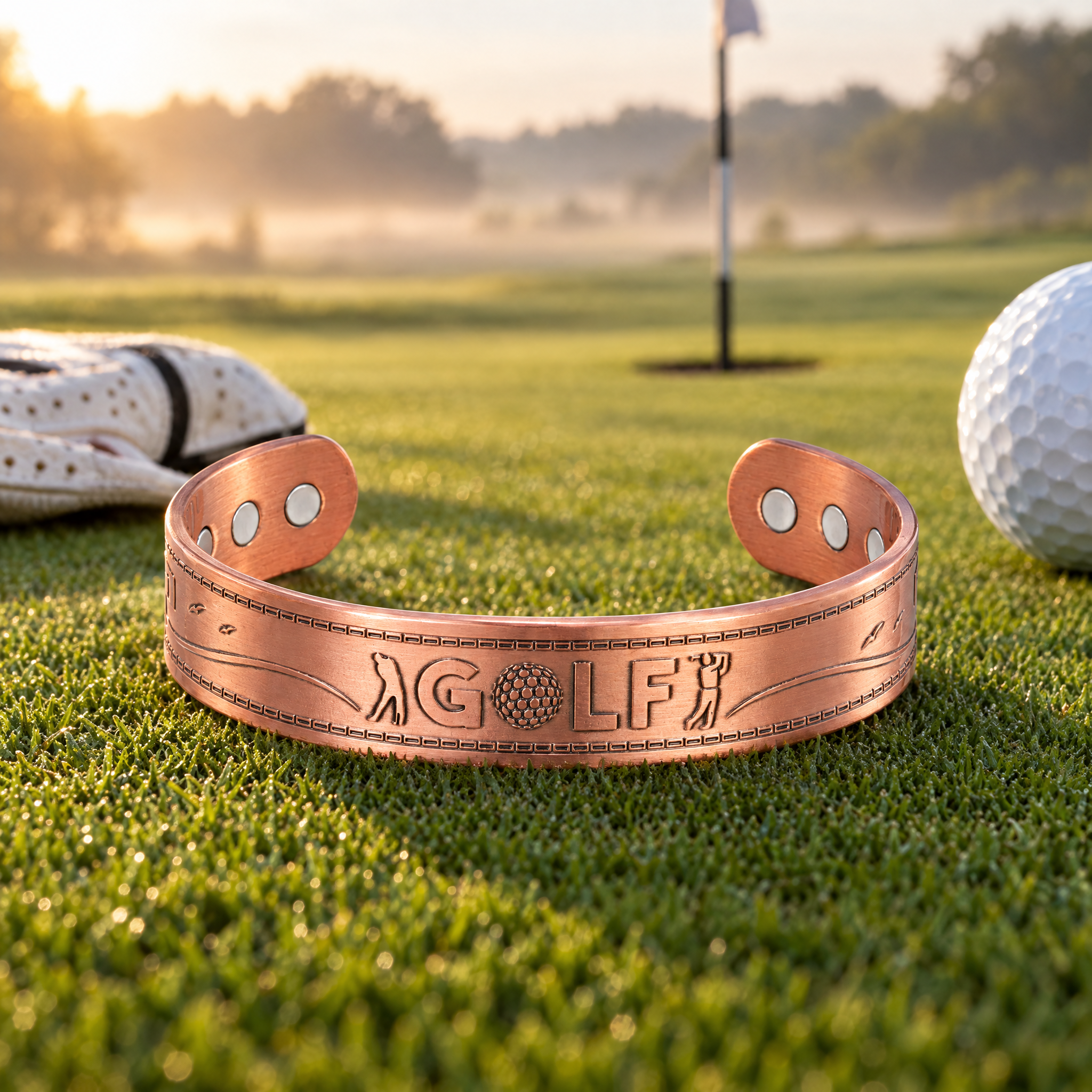 Willis Judd Mens Copper Bangle Golf Bracelet
