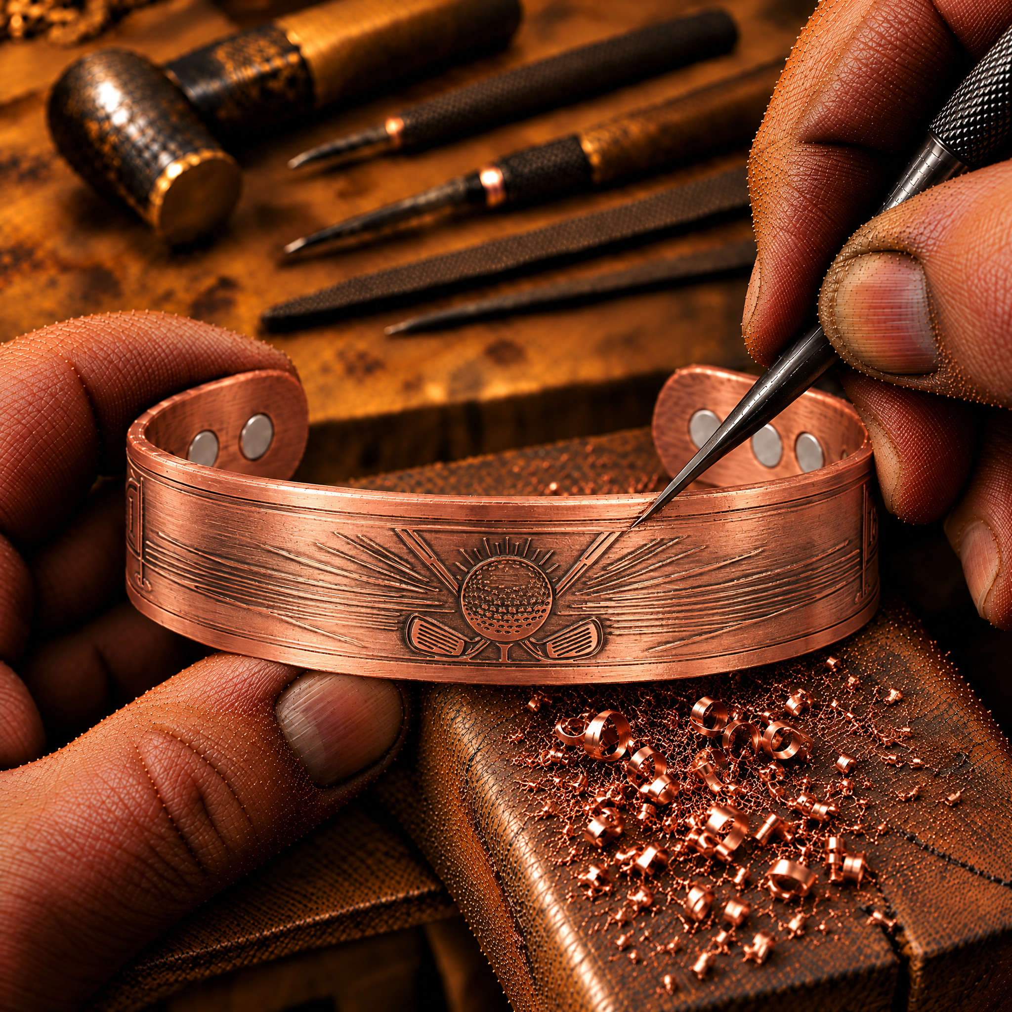 Willis Judd Mens Copper Bangle Golf Bracelet Style 2