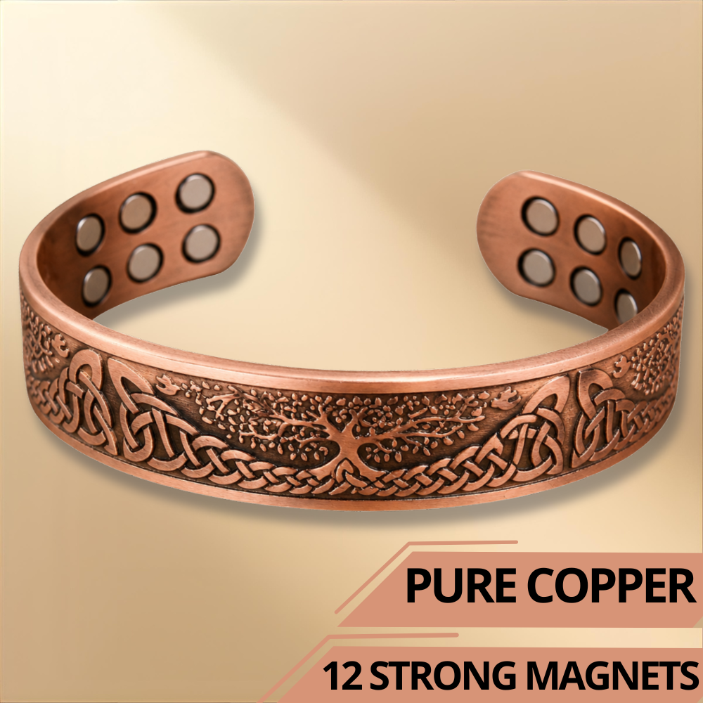 pure copper tree of life bangle design