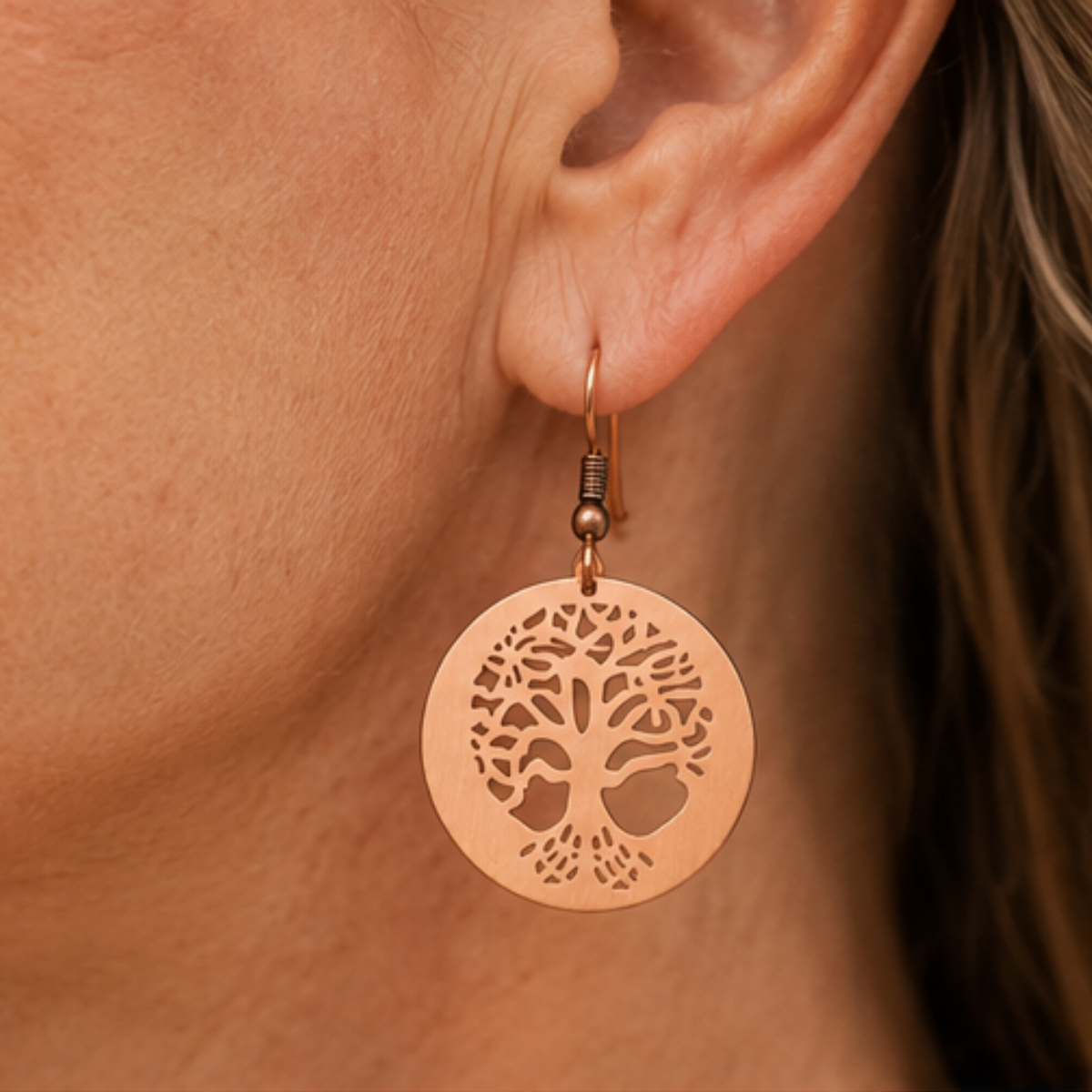 copper tree of life earrings