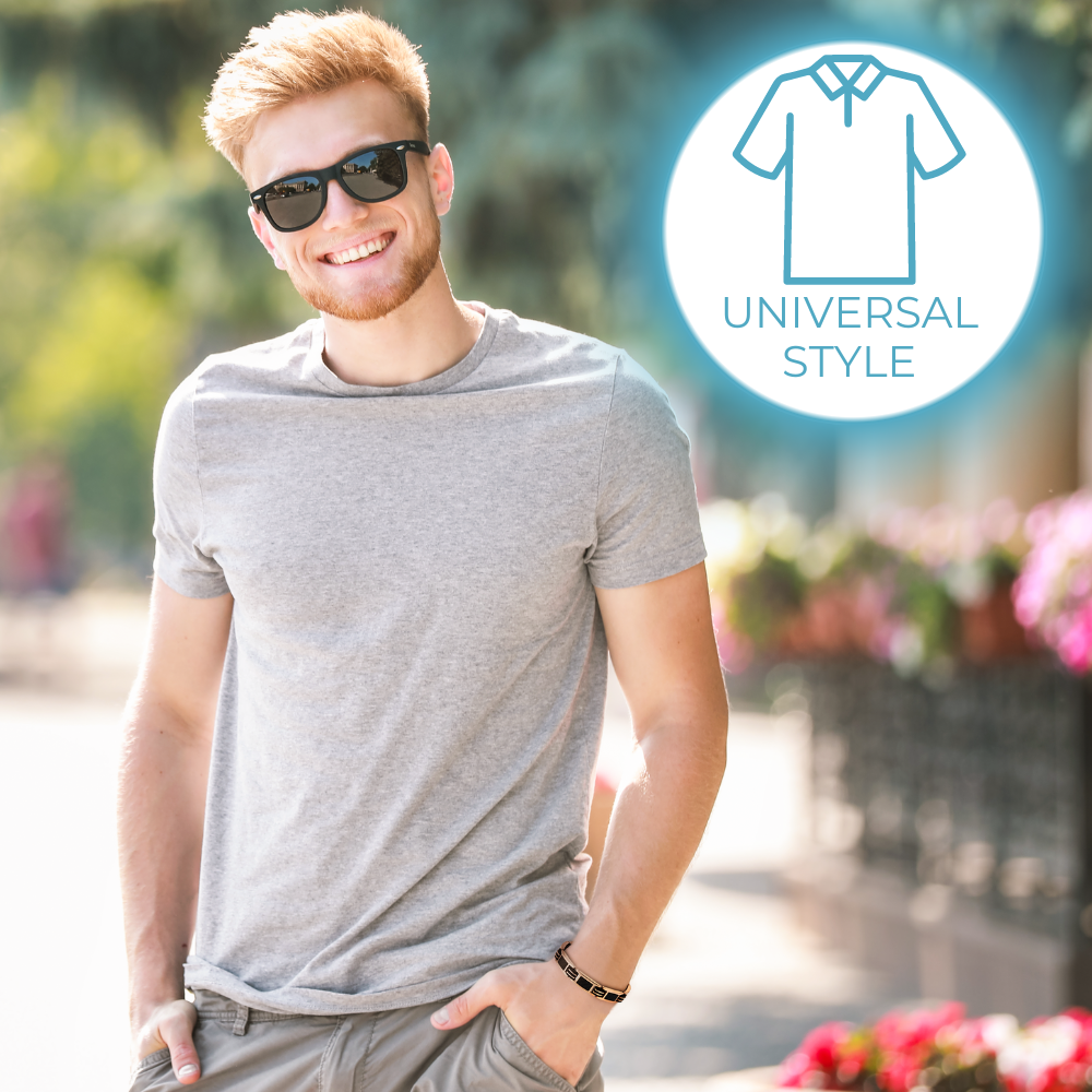 Men's Rose Gold Tone Magnetic Bracelet - Black Carbon Fibre