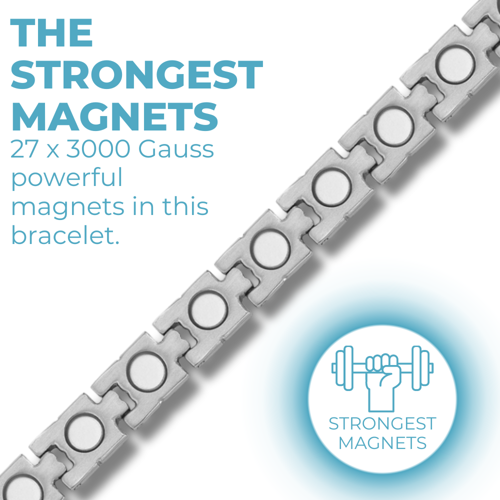 Ladies Magnetic Therapy Bracelet- two tone Titanium
