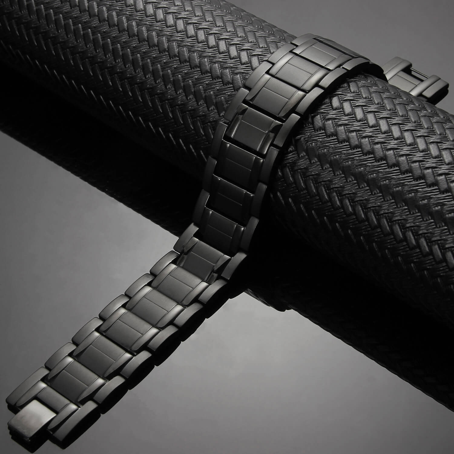 Mens Titanium Magnetic Bracelet TRIPLE Power - Black