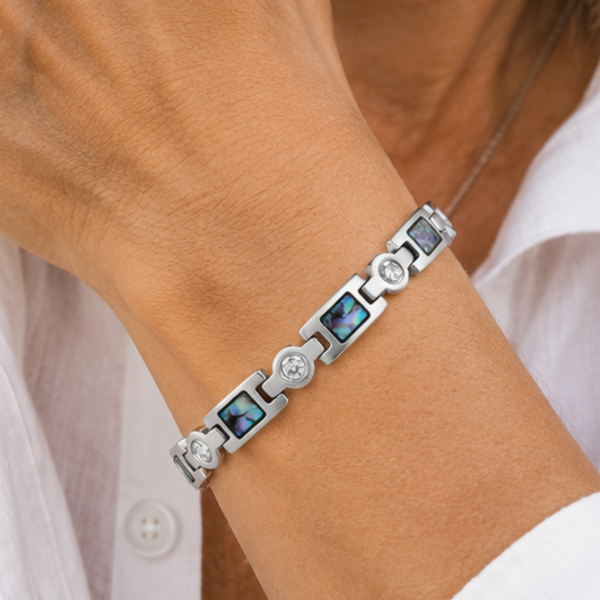Ladies Magnetic Therapy Bracelet -Silver